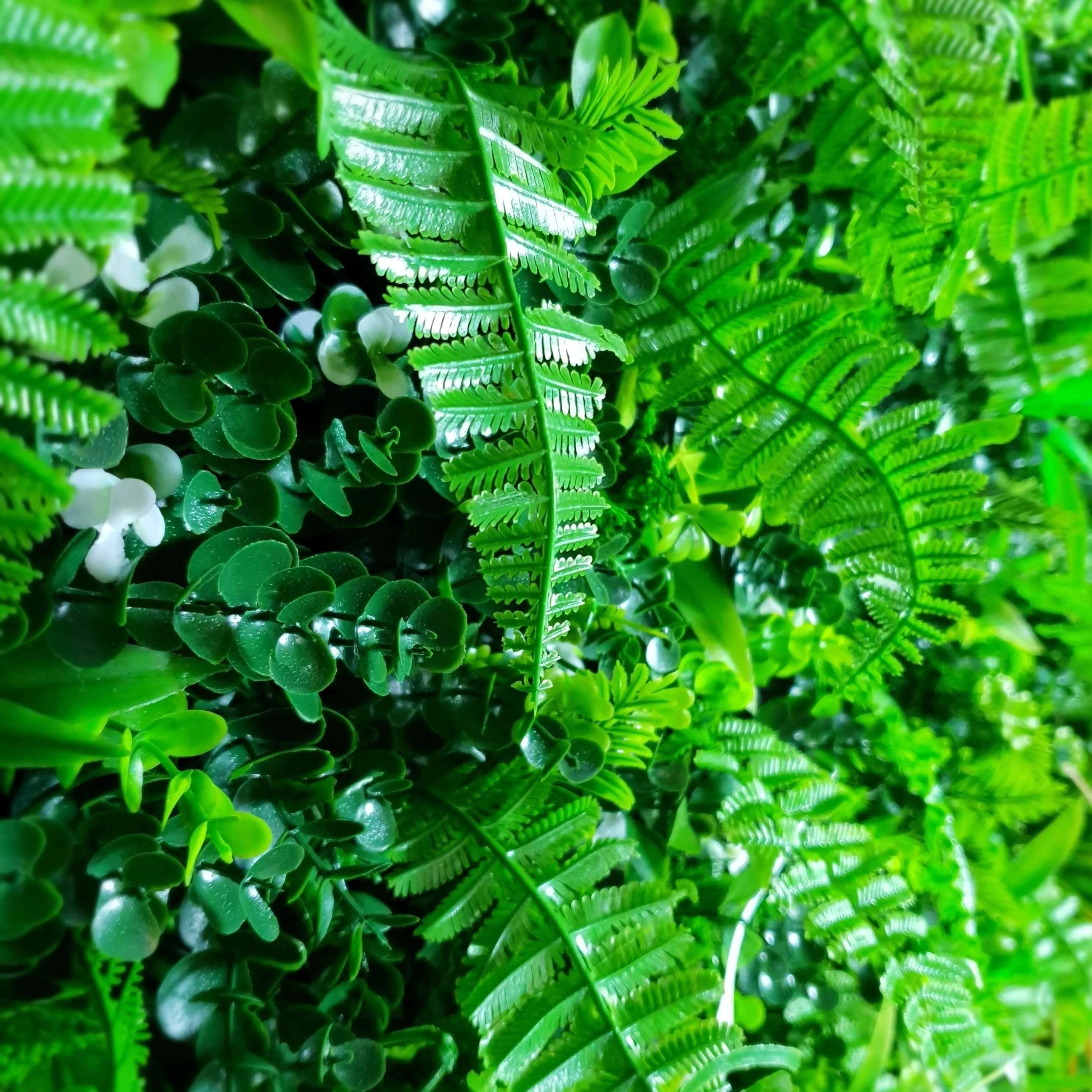 Wild Tropics Artificial Vertical Garden / Fake Green Wall 1m x 1m UV Resistant