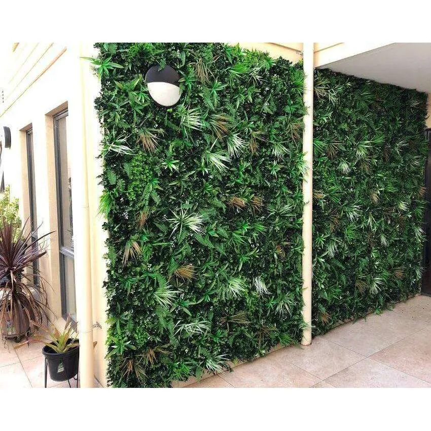 Wild Tropics Artificial Vertical Garden / Fake Green Wall 1m x 1m UV Resistant